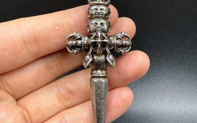 Old Tibetan Buddhist Thokcha Khatvanga Vajra Pestle Sacred Ritual Implement