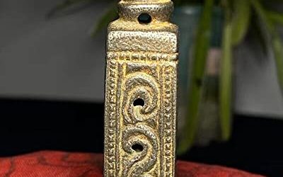 GLW FengShui Buddhism Seal Thokcha/TianTie Meteorite Iron Handmade Carving Taoist Seal #5509