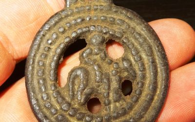 Bronze Amulet Thokcha- Tibet 18° S – Tibetan Bronze Thogchag – Man on Horse