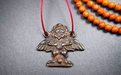 Gandhanra Antique Tibetan Buddhist Amulet – Garuda -Made of Thokcha -1.9″ * 2.1″