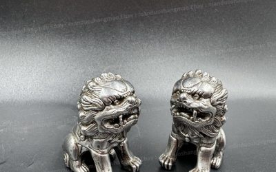 Tibetan Thokcha Snow Lion Statue – Celestial Iron Buddhist Guardian Sculpture