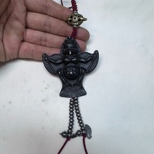 Old Chinese Tibetan Buddhism Black Thokcha Golden winged roc bird Pendant Set