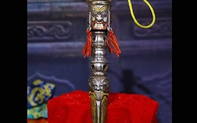 GLW FengShui 9.8″ Buddha Kapala TianTie Thokcha Thogchag Phurbas Vajra Dorje Pestle #3114