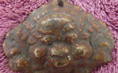 Antique Tantrik Tibetan Buddhist Bronze Chepu Thokcha Pendent , Nepal