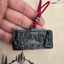 Old Ancient Tibetan Buddhism Black Thokcha Tuojia Buddha Card Pendants amulet
