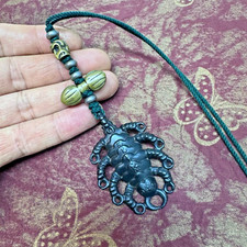 2″ Old Chinese Tibetan Buddhism Black Thokcha Pendant scorpion amulet Set