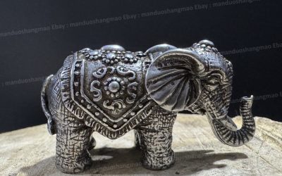 Tibetan Thokcha Elephant Figurine Wealth & Fortune Collectible
