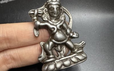 Tibetan Vajrapani Thokcha Pendant Antique Meteorite Iron Buddha Amulet Necklace