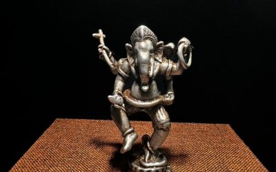 Old Chinese Tibetan Thokcha Ganesha Pocket Buddha – Wealth & Protection