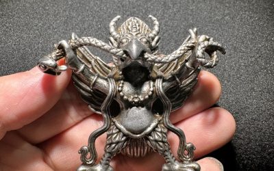 Old Chinese Tibetan Thokcha Garuda Buddhist Protector Deity Amulet Protection