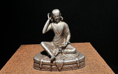 Old Chinese Tibetan Thokcha Milarepa Statue Pendant – Buddhist Master Amulet for