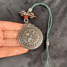 2.16″ Old Chinese Tibetan Buddhism Thokcha olecranon Jiugong Jin Gangchu Pendant
