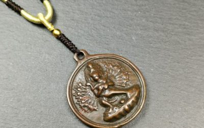 Gandhanra Antique Tibetan Thokcha Amulet,Chakrasamvara with Vajravarahi Badge