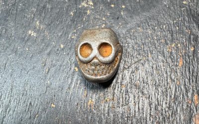 Tibetan Thokcha Iron Chitipati Spacer Bead – Skull Mala Guru Bead – Himalayan T