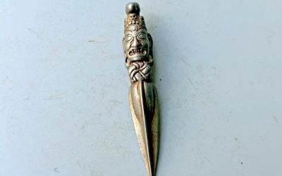 Old Tibetan Buddhism Iron Phurba Dagger, Thokcha Ritual Amulet
