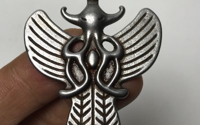 Old Chinese Tibetan Buddhism Thokcha (Sky Iron) Garuda Amulet Pendant