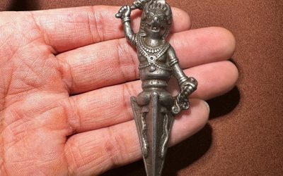 Old Chinese Tibetan Buddhism tiantie Thokcha Hayagriva Phurba Pendant Vajra Kila