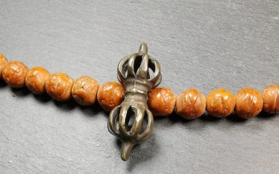 Vintage Tibetan Thokcha Vajra Amulet for Prayer Bead,Mala Pendant,32mm × 10mm