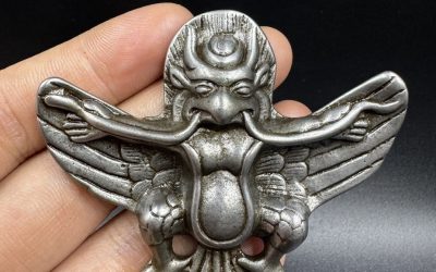 Old Chinese Tibetan Buddhist Thokcha Garuda Pendant: Sacred Protection Amulet