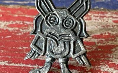 Antique Sterling Silver Tibetan Thogchag Thokcha Khyung Bird Pin Buddhism