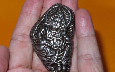 Tibetan Thokcha Amulet Cold Iron Jambhala Wealth God Protection Plaque (w3)