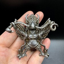 Old Tibetan Buddhist Thokcha Amulet Pendant: Three-Dimensional Garuda Protection
