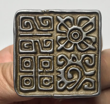 Old Tibetan Sky Iron Amulet Thokcha Talisman Pendant-Vajra & Swastika Motifs