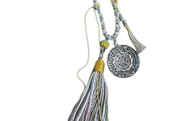Tasho Lhab Tibetan Monk Blessed Nine Palace Bagua Amulet, Handmade Thokcha Celestial Iron Alloy Protection Talisman for Anxiety Relief & Inner Peace, Spiritual Buddhist Gift for Men Women (Silver)