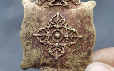 Copper Square Nine Palaces Bagua Zodiac Thokcha Double Vajra Dual Sided Tibetan