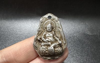 Tibetan Yellow Jambhala Pendant Thokcha Mala Bead Clip Amulet Wealth God