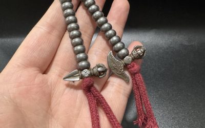 Large Tibetan Thokcha Iron Carving Mala Bead Counter Buddhist Prayer Tool