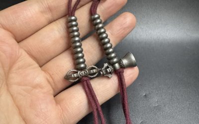 Tibetan Thokcha Vajra Bell Dorje Iron Carving Mala Bead Clip Counter Handmade