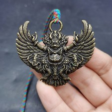 Copper Garuda Bird Thokcha Pendant Double Vajra Dual Sided Tibetan Protection