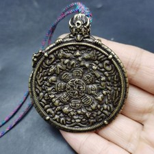 Copper Garuda Top Nine Palaces Bagua Zodiac Thokcha Deer Engraved Dual Sided
