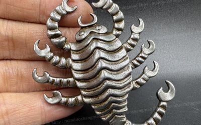 Tibetan Wrathful Guru Pendant Handmade Thokcha Iron Nine-Headed Scorpion Amulet