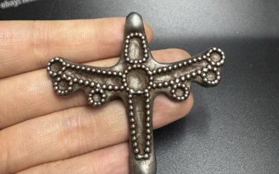 Handmade Tibetan Meteorite Thokcha Pendant Garuda Amulet Hammered Carving