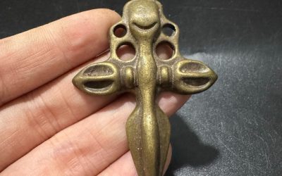 Vintage Brass Cross Vajra Phurba Pendant Tibetan Thokcha Protection Amulet