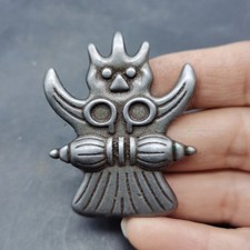 Tibetan Iron Garuda Bird Double Vajra Thokcha Amulet Pendant Buddhist Protective